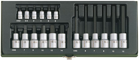 Proxxon Spezialsatz Innensechskant 1/4&acute; + 1/2&acute;  18 tlg.