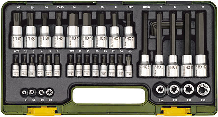 PROXXON Spezialsatz TX und Innensechskantschrauben 1/4&acute; - 1/2&acute;  41 tlg.