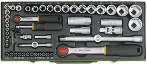 Proxxon Steckschlüsselsatz 1/4&acute; +1/2&acute; - 56 tlg.
