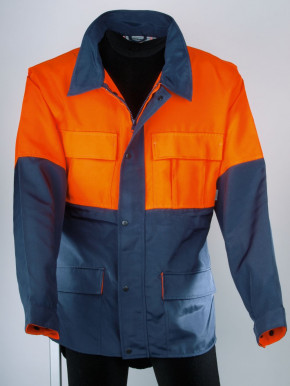 Waldarbeiterjacke blau/orange  Gr.-  S - XXL